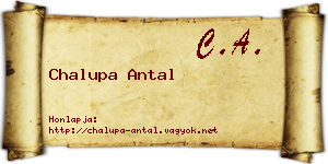 Chalupa Antal névjegykártya